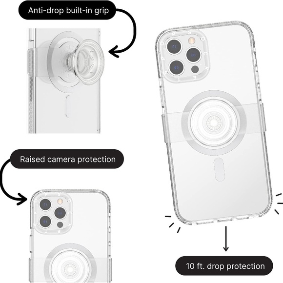 PopSockets for MagSafe Clear iPhone 12 Pro Max Case - Picture 4 of 11